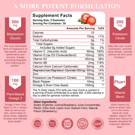 200mg Potassium Magnesium Gummies Magnesium Potassium Supplements for Sleep