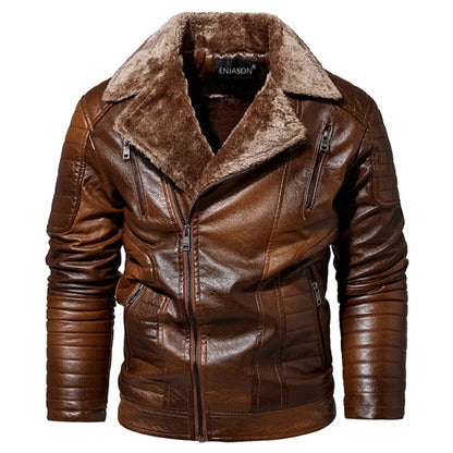 Men's Stylish PU Leather Biker Jacket