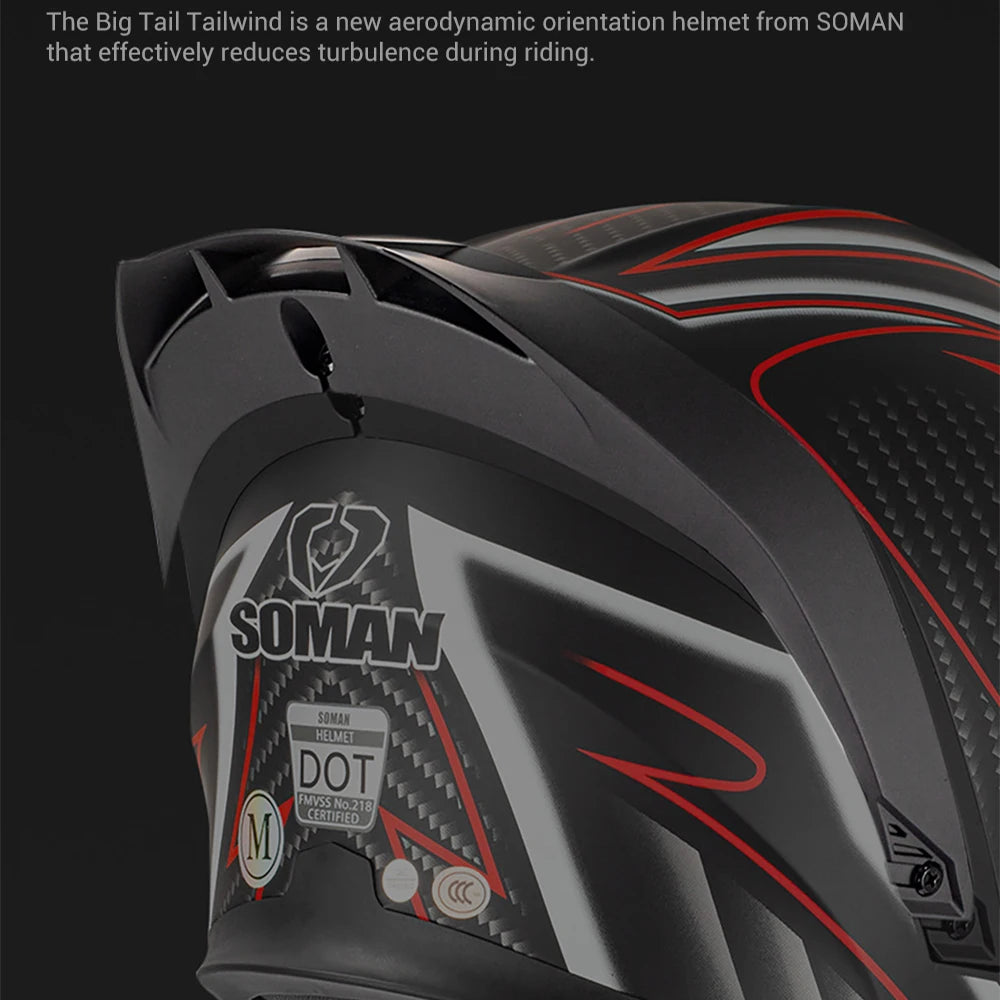 Matte Black Red Motorcycle Helmet