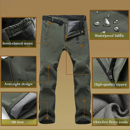 Men Waterproof Fleece Pants