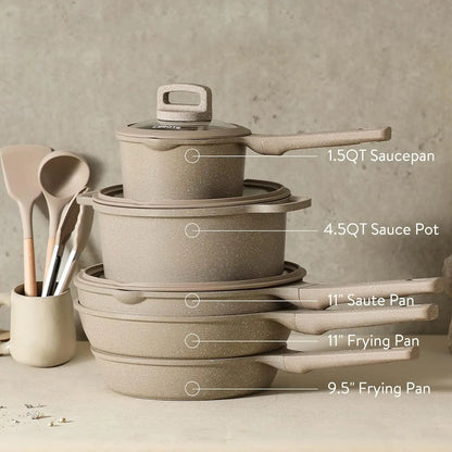 Non Stick 11Pcs Pots and Pans Set