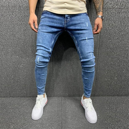 Men Fashion Street Style Ripped Skinny Jeans