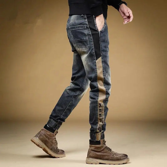 Male Winter Trend  Elastic Cargo Jeans