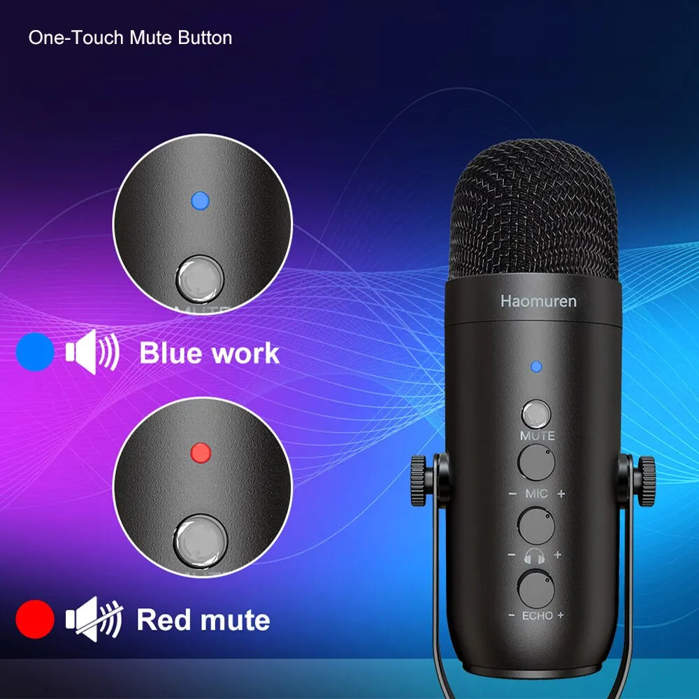 USB Streaming Podcast Studio Microphone