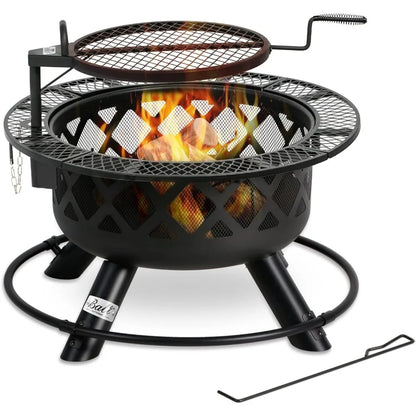 32 Inch Outdoor Wood Burning Fire Pit