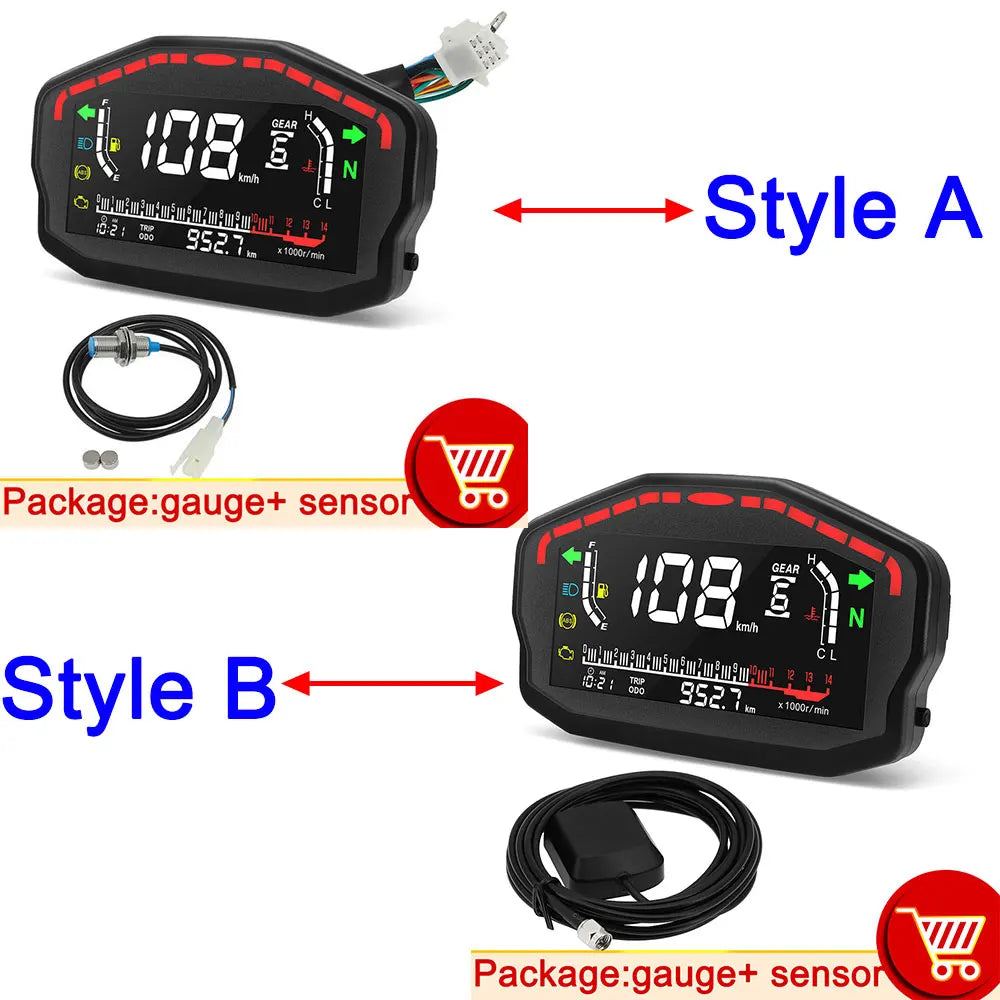 HD Universal RPM Motorcycle Meter GPS Speedometer