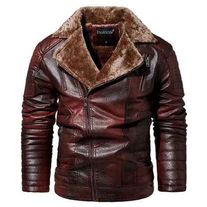 Men's Stylish PU Leather Biker Jacket