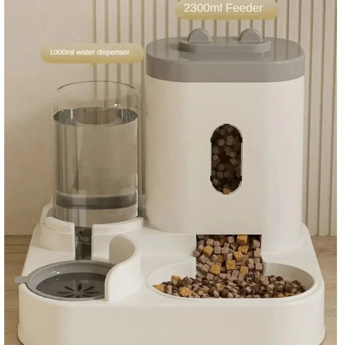 Cat Food Bowl With Water Fountain
