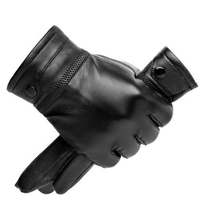 Men's Sheepskin Leather Touch Screen Gloves