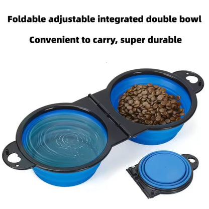 2-in-1 foldable pet feeding bowl