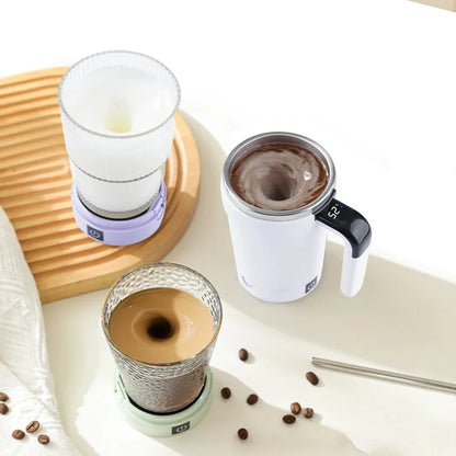 Stainless steel coffee cup automatic stirring cup