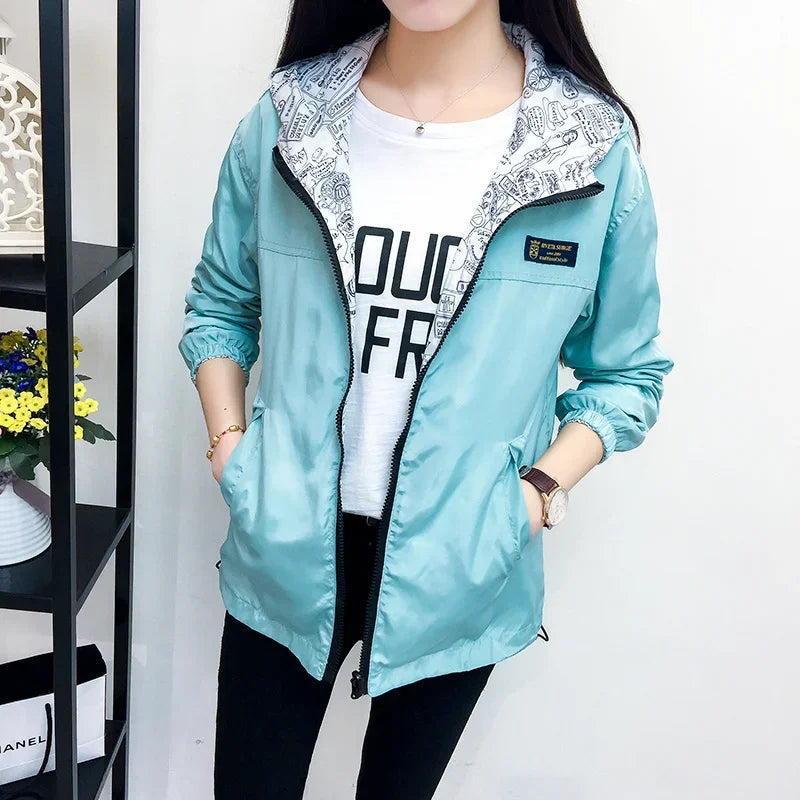 Women's Spring Autumn Pocket Zipper Jacket