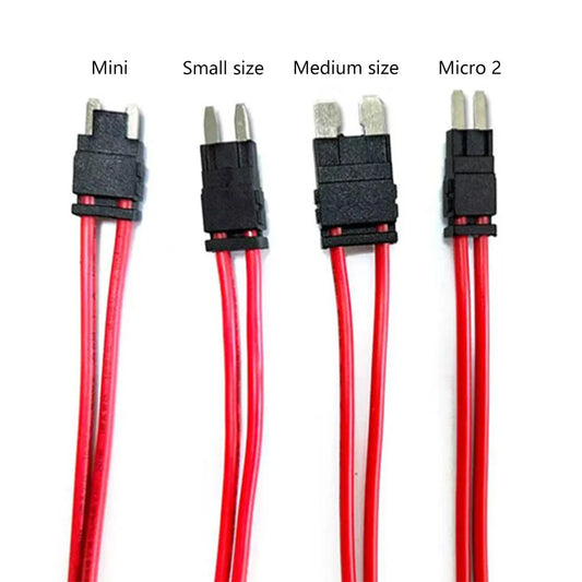 3PCS ATM 32V 25Amp Car Fuse Holder Connector Double Wire Medium Mini Fuse Box Power Take-Off Extension Line Protection Device