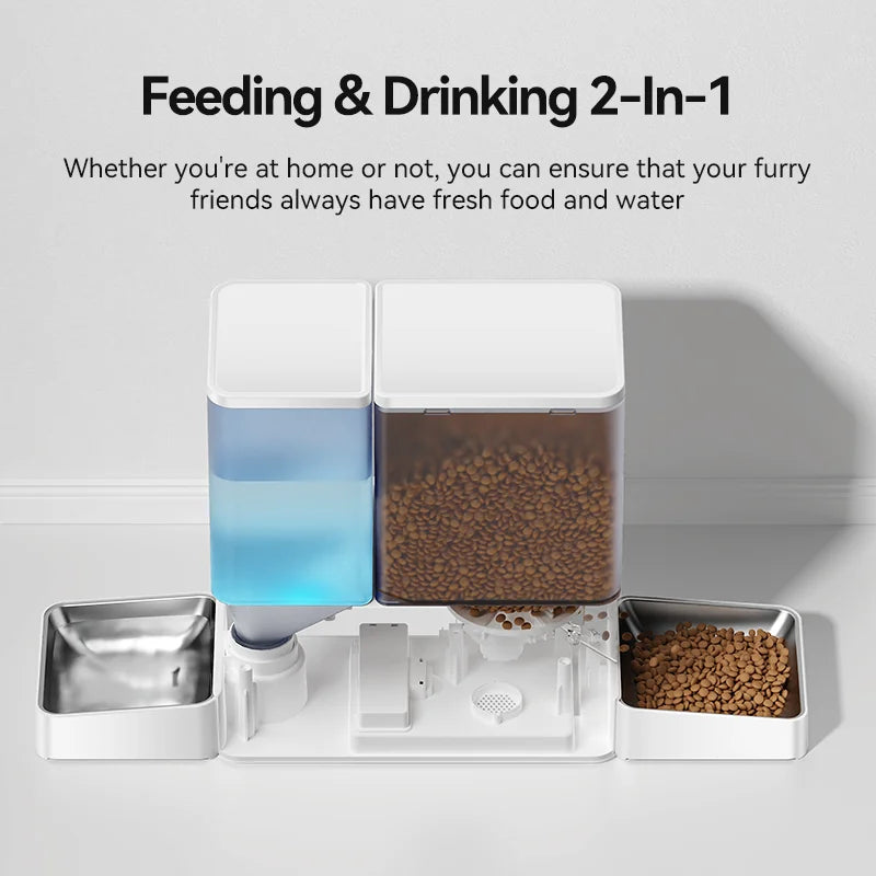 2In1 Automatic Pet Feeder Gravity Water Fountain