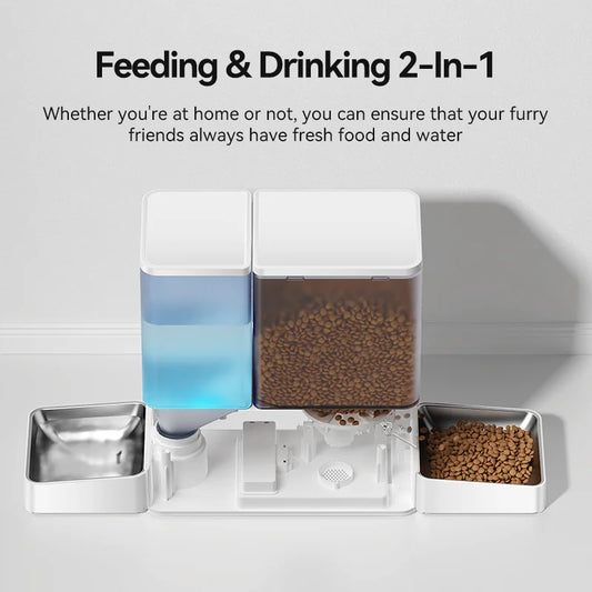 2In1 Automatic Pet Feeder Gravity Water Fountain