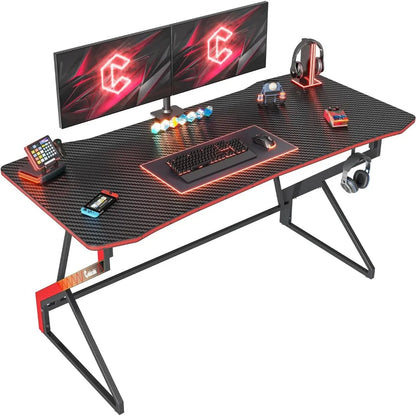 Z Shaped 55 inch Gaming Computer Desk