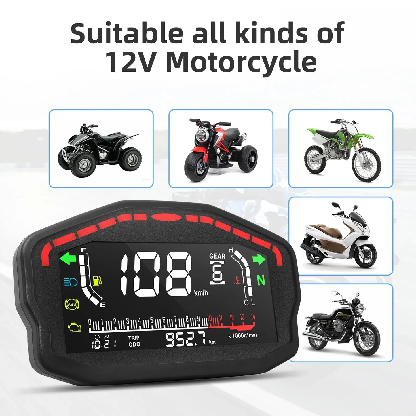 Universal RPM Motorcycle Meter GPS Speedometer