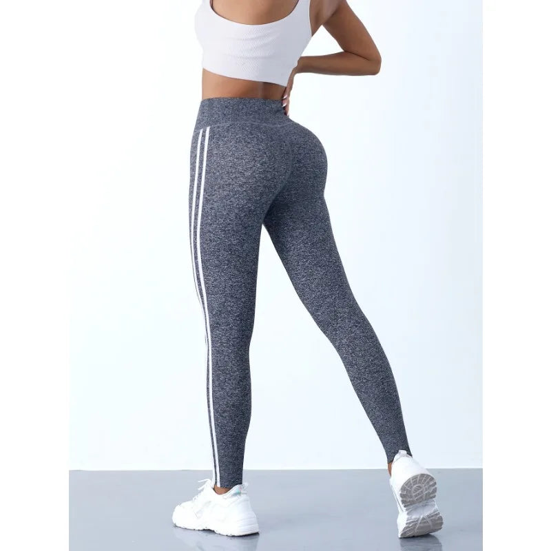 Striped High Waist Yoga Leggings