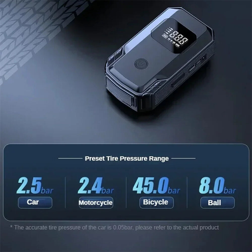 4 in 1 Car Jump Starter Air Compressor Portable Booster