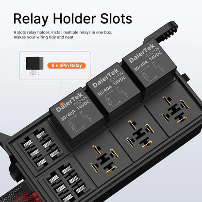 12V 6-Way Relay Fuse Box