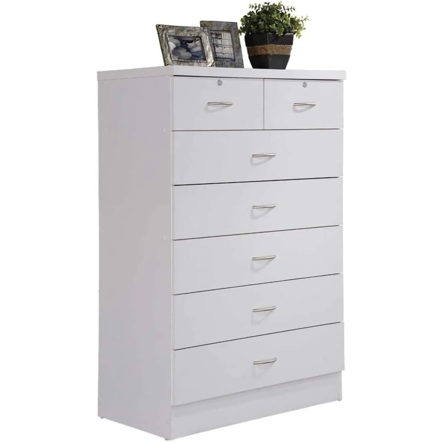 7-Drawer Wood Dresser with Locks