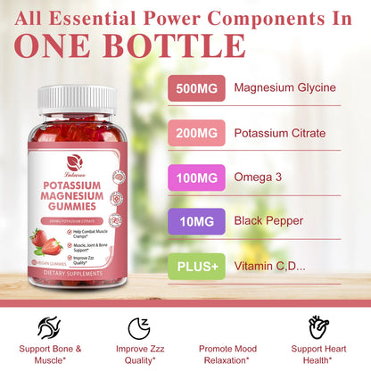 200mg Potassium Magnesium Gummies Magnesium Potassium Supplements for Sleep