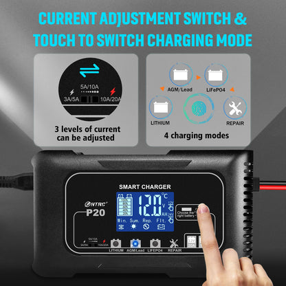 15A/20A/25A/LiFePO4 Car Battery Charger