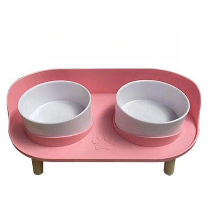 ABS Plastic Pet Water Food Double Bowls