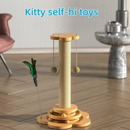 Pet Solid Wood Turntable Funny Stick  Balls