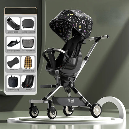 fold can sit and lie down Baby stroller