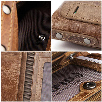 Zipper Leather Men Wallets