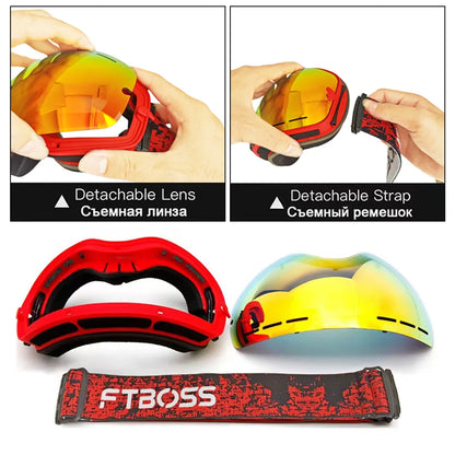 Double Layer Anti Fog Lens Ski Goggles