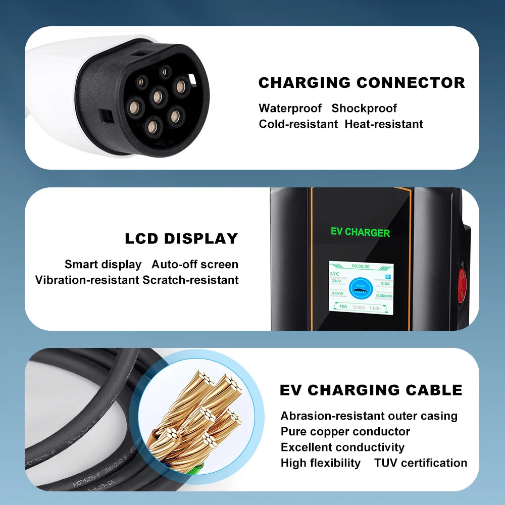 32A 7KW Electric Vehicle Car EV Charger