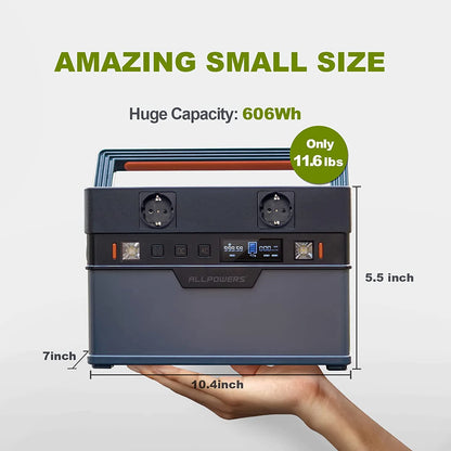 700W Portable Power Station 606Wh Emergency Power Supply