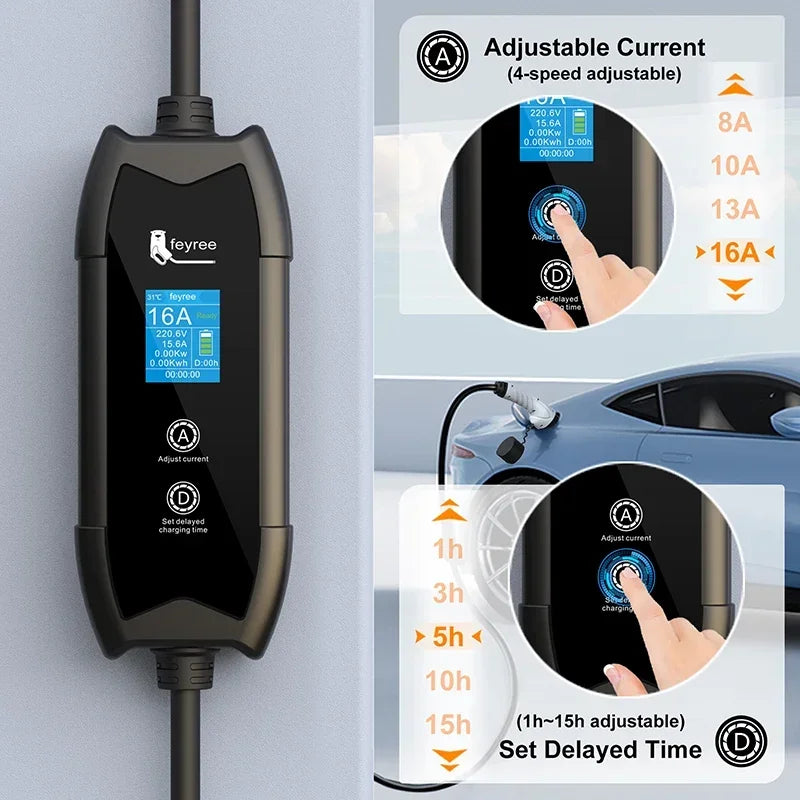 Type 2 16A 3.5kW GBT Electric Car EV Charger