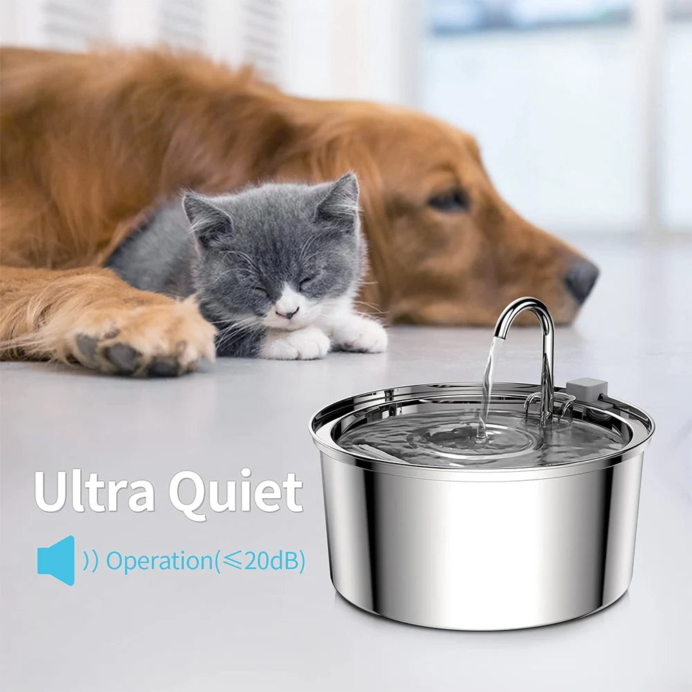 Stainless Steel Cat Automatic Water Fountain