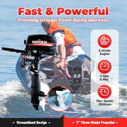 102CC 2-Stroke 6HP Outboard Trolling Motor