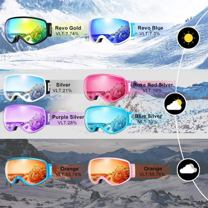 Anti-Fog 100% UV Protection Ski Goggles