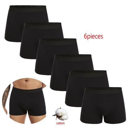 6PCS Black Boxer Shorts for Men