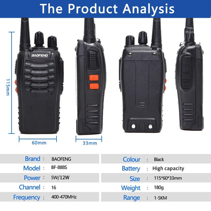 BF-888S 12W Walkie Talkie