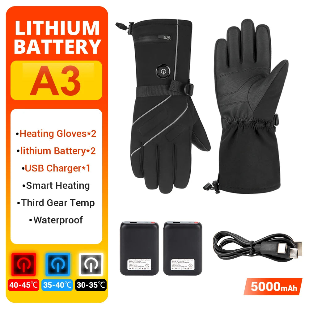 Heated Winter Gloves USB Rechargeable