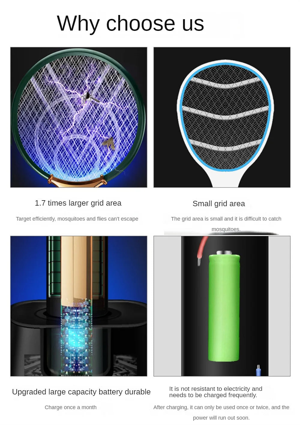 Rechargeable Electric Mosquito Killer racket