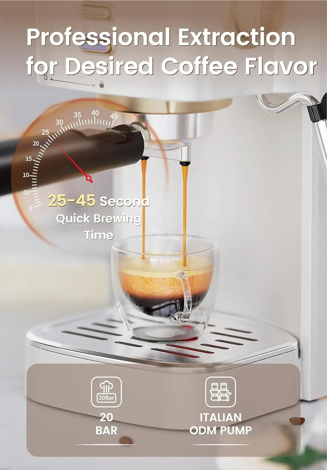 20 Bar High Pressure Coffee Maker Machine