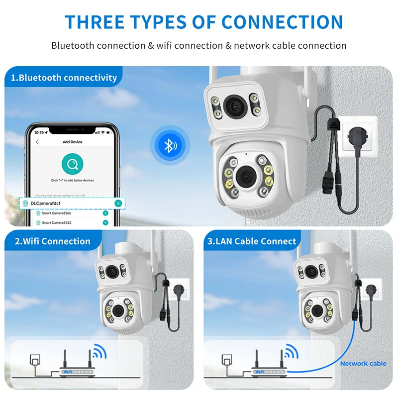 4K 8MP PTZ Wifi Dual Camera