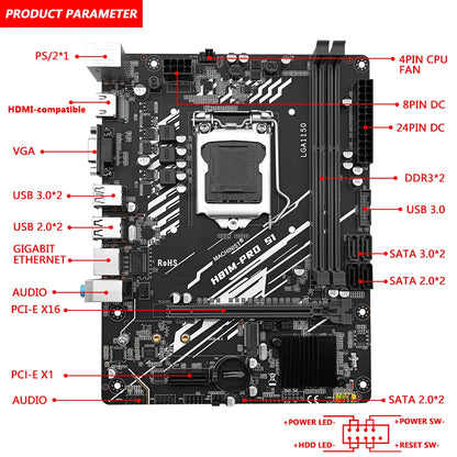 H81 Motherboard LGA 1150 NGFF M.2 Slot Support