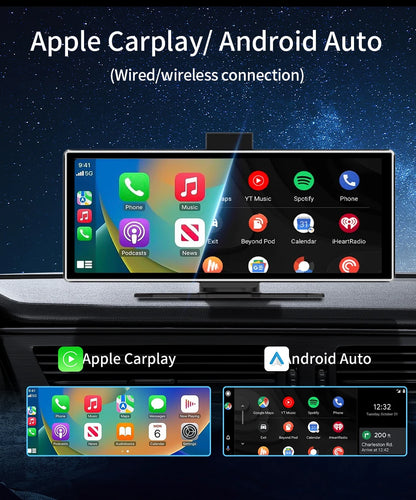 11.26" 4K Dash Cam Wireless  GPS Navigation