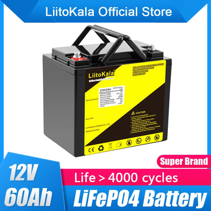 12V 60Ah Deep Cycle LiFePO4 Rechargeable Battery