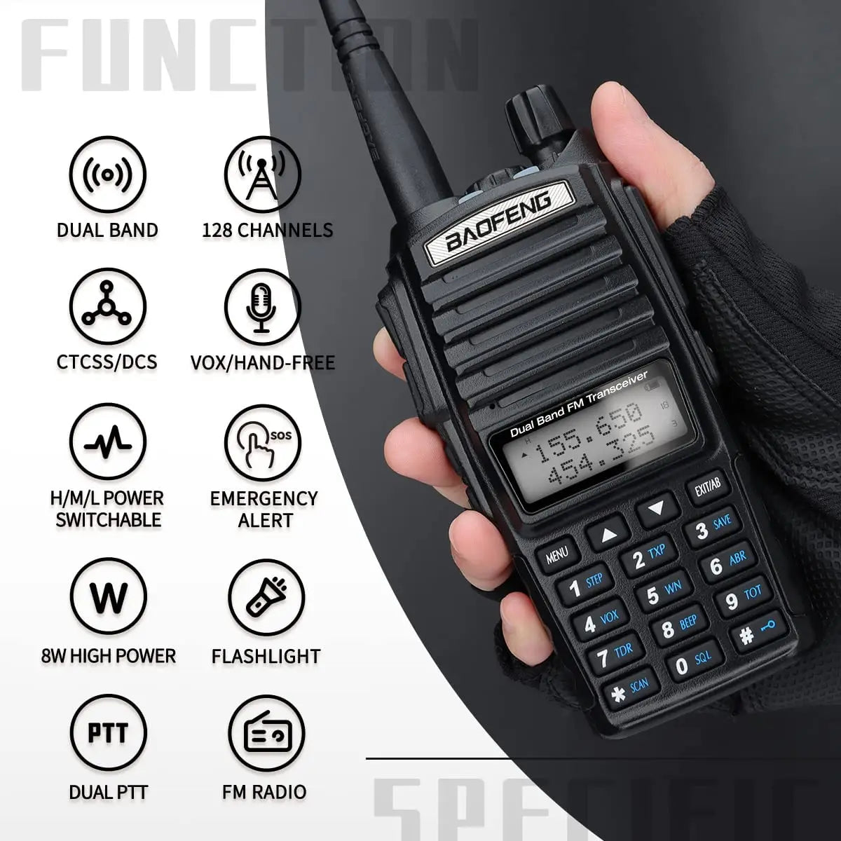 UV 82 Real 5W 8W Walkie Talkie