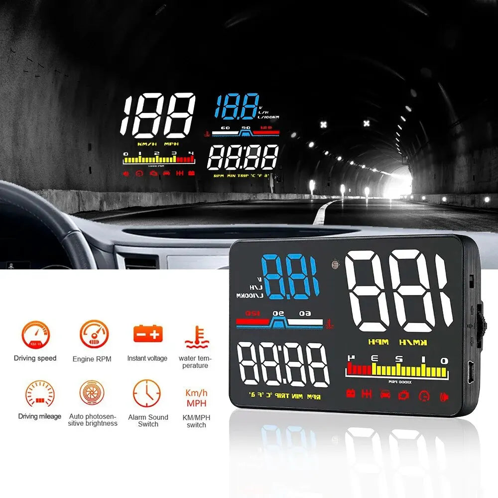 Car Head Up Display Display Digital Security Alarm Speedometer