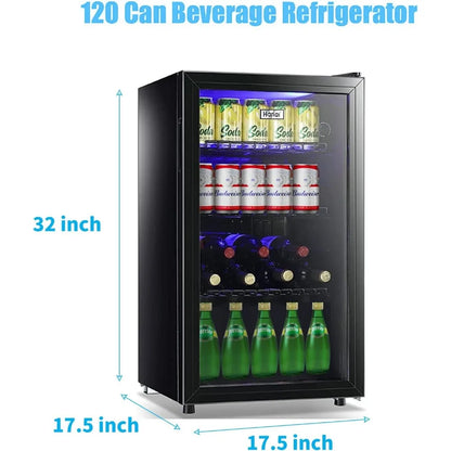 Mini Beverage Fridge with Glass Door